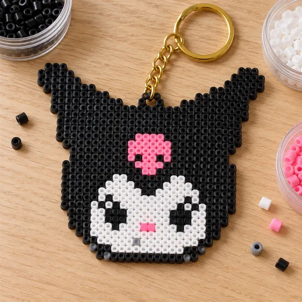 Kuromi em Hama Beads, chaveiro